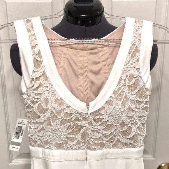 NWT Morgan & Co. Glitter Lace Bodice Gown Ivory - Picture 10 of 16